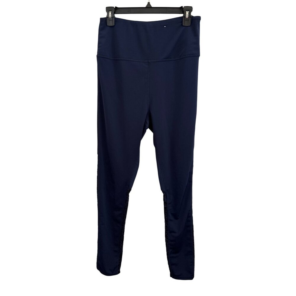 Everlast Sport Navy & Black L Leopard Print High-Waisted Leggings Activewear